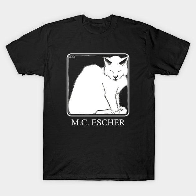 M.C. Escher White Cat T-Shirt by JohnnyBoyOutfitters